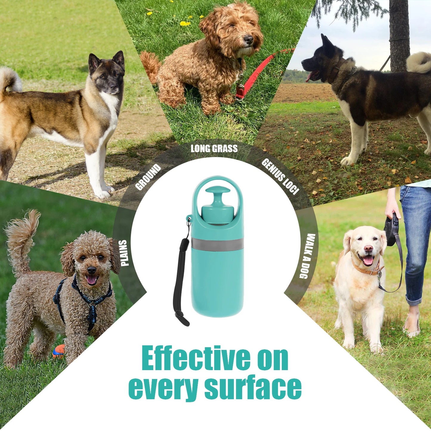 Portable Dog Pooper Scooper with Garbage Bag & Pet Poop Grabber Claw. Easy Pet Clean-Up Kit